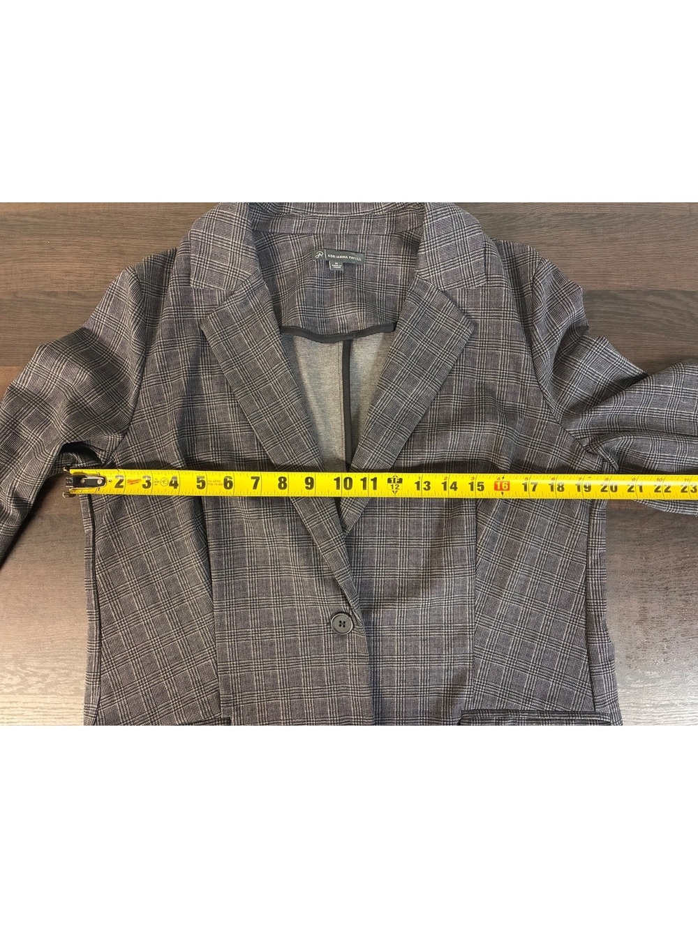 Adrianna Papell Women’s Medium Plaid Longline Blazer M Gray Office Siren - Picture 11 of 14
